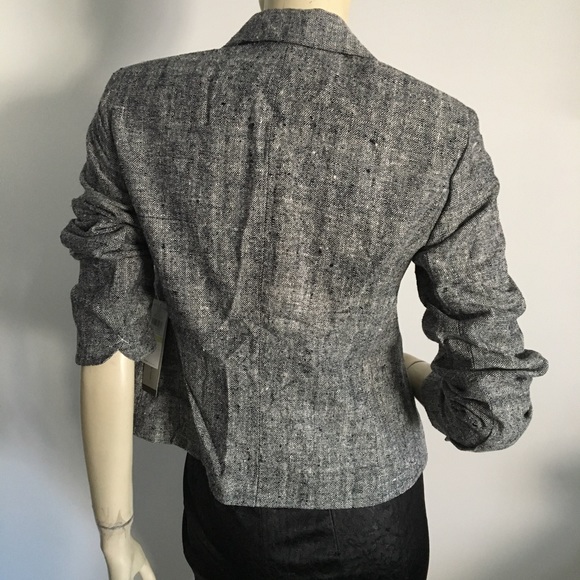 gray 3/4 sleeve blazer w/crystal snap buttons - Picture 6 of 8